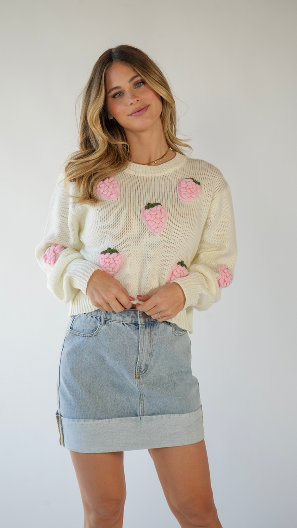 Long Sleeve Strawberry Sweater