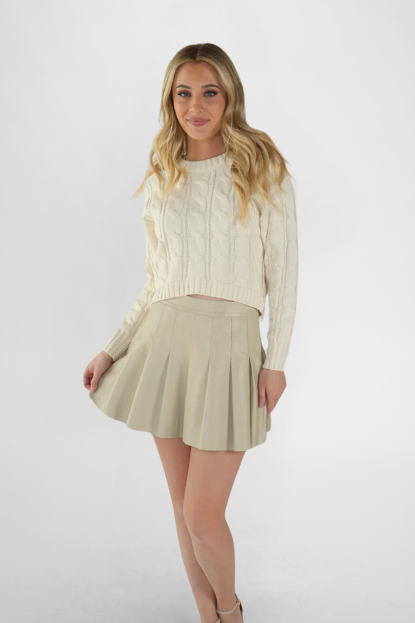 Faux Leather Tennis Skirt